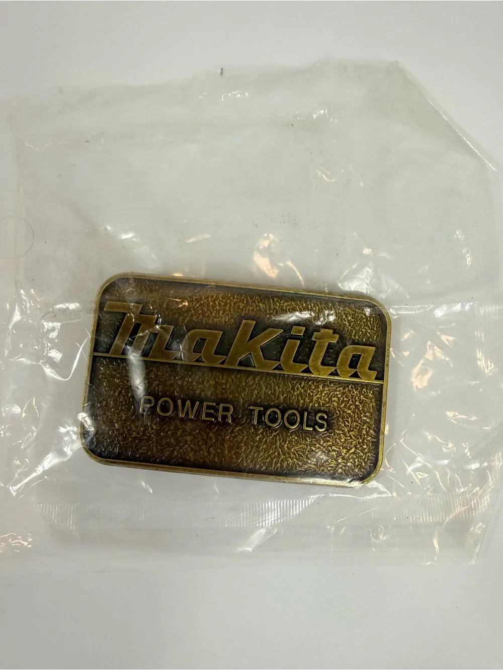 Makita Power Tools Bronze Tone Logo Belt Buckle - Brown/Gold Vintage USA